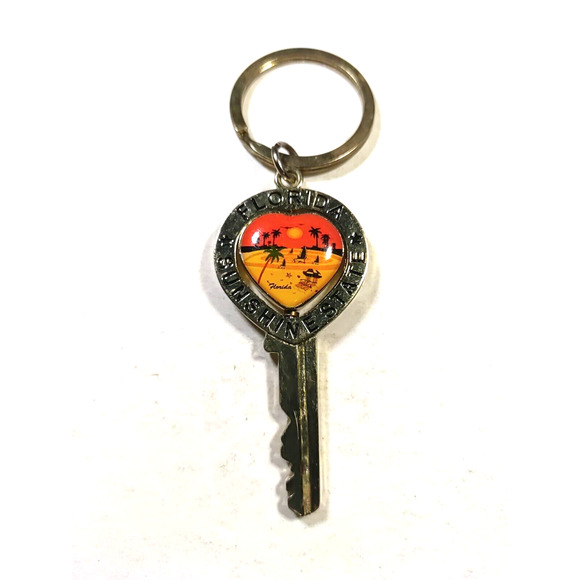 Florida Sunshine State Spinner Key Keychain - Picture 2 of 3